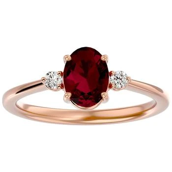 SSELECTS | 1.65 Carat Oval Shape Ruby And Two Diamond Ring In 14 Karat Rose Gold,商家Premium Outlets,价格¥4214