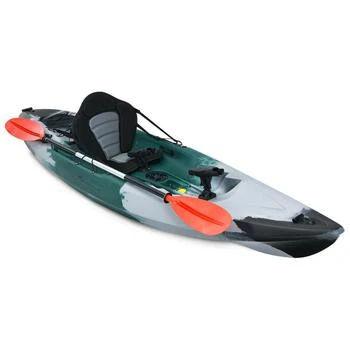 Hivvago | Sit-on-Top Fishing Kayak Boat With Fishing Rod Holders and Paddle-Gray,商家Premium Outlets,价格¥6918