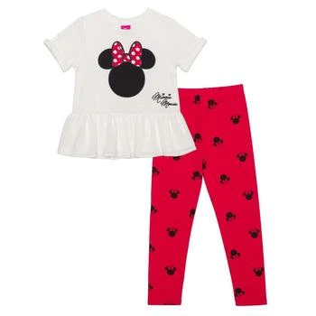 Disney | Little Girls Minnie Head Bow Short Sleeve Top and Leggings, 2 Piece Set,商家Macy's,价格¥339