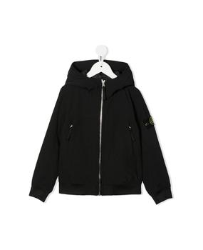 Stone Island Junior | Kids Black Jacket In Soft Shell-r E.dye Technology With Primaloft Insulation Technology商品图片,