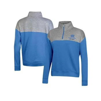 CHAMPION | Women's Carolina Blue North Carolina Tar Heels Color-Blocked Quarter-Zip Sweatshirt 