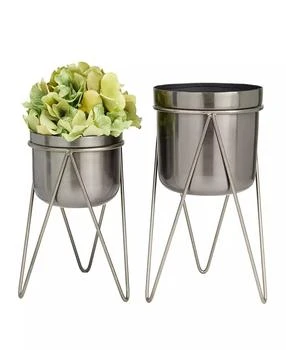 CosmoLiving | Metal Planter with Removable Stand Set of 2,商家Macy's,价格¥277