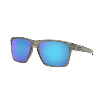 推荐Men's Rectangle Sunglasses, OO9341 57 Sliver Xl商品