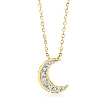 RS Pure | RS Pure by Ross-Simons Diamond Moon Necklace in 14kt Yellow Gold,商家Premium Outlets,价格¥2868