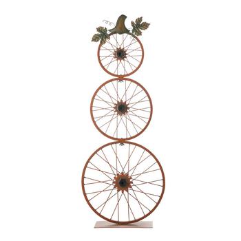 商品Fall Metal Bicycle Wheel Pumpkin Porch Decor, 33.75''图片