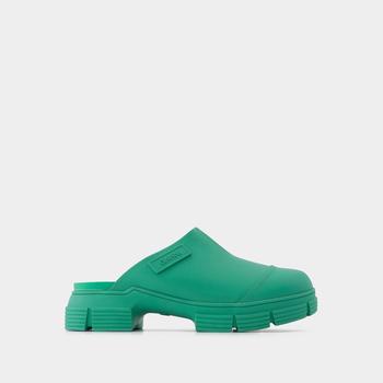Ganni | Green Recycled Rubber Retro Mules商品图片,