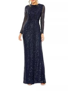 Mac Duggal | Sequined Knotted Column Gown,商家Saks Fifth Avenue,价格¥2931