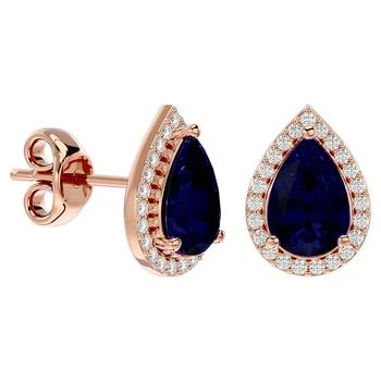 SSELECTS | 3 1/2 Carat Sapphire And Diamond Pear Shape Stud Earrings In 14 Karat Rose Gold,商家Premium Outlets,价格¥5777