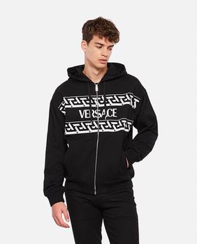 范思哲卫衣价格, Versace | HOODED SWEATSHIRT WITH GREEK DETAIL商品图片 6折×额外7折, 额外七折