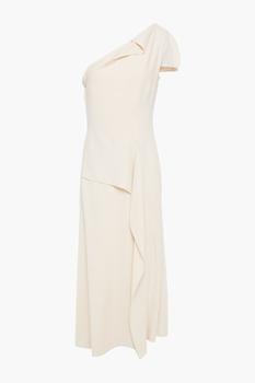 ROLAND MOURET, ROLAND MOURET | Tanum one-shoulder draped crepe midi dress商品图片 2.9折
