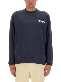 Zegna | Ermenegildo Zegna Logo Embossed Crewneck Sweatshirt商品图片,6.9折起