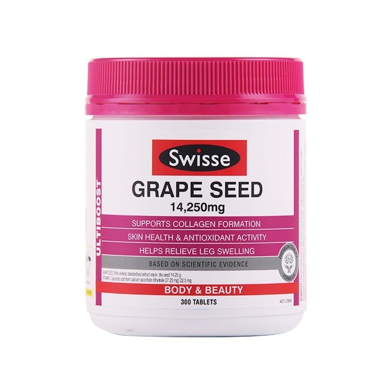 Swisse | 澳大利亚SWISSE/瑞思 葡萄籽精华胶囊片14250MG原花青素天然维生素C 300粒商品图片,包邮包税