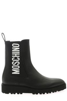 Moschino | Moschino Logo Printed Round Toe Chelsea Boots商品图片,8.1折