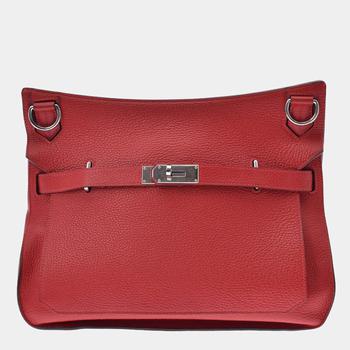 推荐Hermes Red Taurillon Clemence Leather Jypsiere 34 Shoulder Bag商品