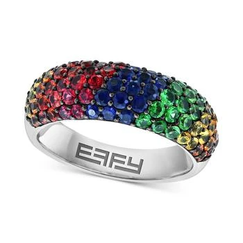 Effy | EFFY® Multi-Gemstone Pavé Cluster Ring (2-5/8 ct. t.w.) in Sterling Silver,商家Macy's,价格¥9346
