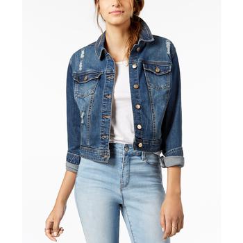 Celebrity Pink是什么牌子, Celebrity Pink | Juniors' Ripped Dark Wash Denim Jacket商品图片 6折