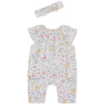 Little Me | Baby Girls Wildflower Jumpsuit and Headband, 2 Piece Set 6折