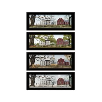 Trendy Décor 4U | Four Seasons Collection II 4-Piece Vignette by Billy Jacobs, Black Frame, 21" x 9",商家Macy's,价格¥1881