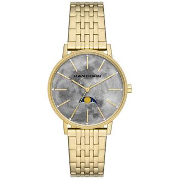 Armani Exchange | Women's Moonphase Multifunction Gold-Tone Stainless Steel Bracelet Watch, 36mm商品图片,独家减免邮费