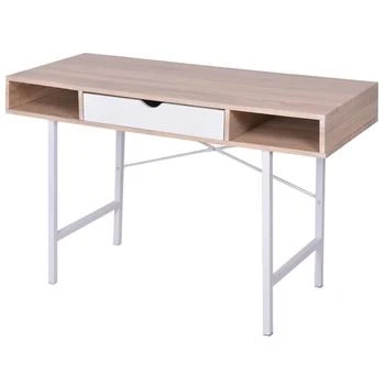 vidaXL | Desk with 1 Drawer Oak and White , 20135,商家Premium Outlets,价格¥1286