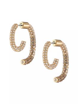 商品Pavé Luna 12K Gold-Plated Crystal Wraparound Earrings图片