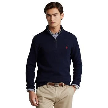 推荐Men's Big & Tall Cotton Quarter-Zip Sweater商品