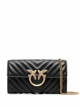 pinko邮差包手提包, PINKO | Pinko Women's  Black Leather Wallet商品图片 