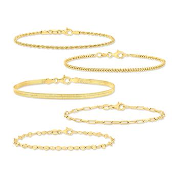 商品Ross-Simons | Ross-Simons Italian 18kt Gold Over Sterling Jewelry Set: 5 Chain Bracelets,商家Premium Outlets,价格¥709图片