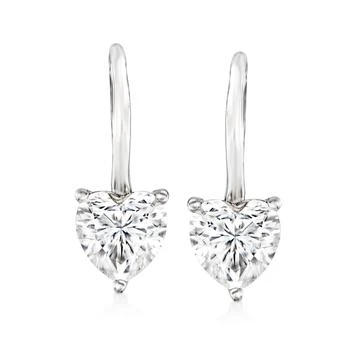 Ross-Simons | Ross-Simons Moissanite Heart Earrings in Sterling Silver 3.5折, 独家减免邮费