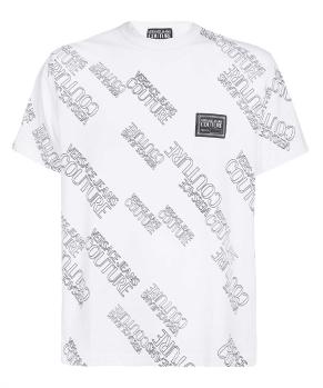 Versace | VERSACE JEANS COUTURE 男士白色棉质圆领T恤 72GAH6R3-JS043-003商品图片,满$100享9.5折, 满折