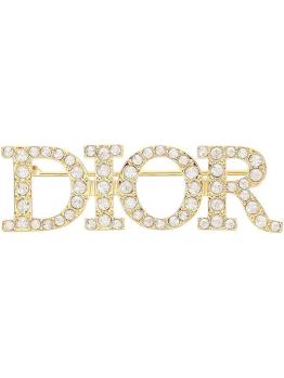 商品Dior | DIOR 女士金色水晶徽标胸针 V0454DVOCY-301,商家Beyond Italylux,价格¥3005图片