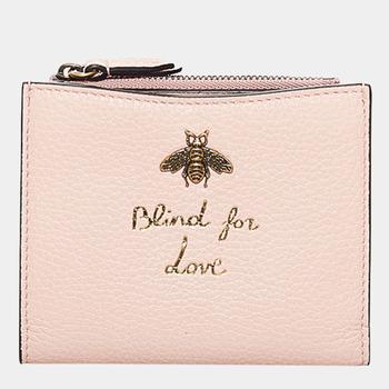 Love Leather, [二手商品] Gucci | Gucci Pink Blind for Love Leather Small Wallet商品图片 8.2折