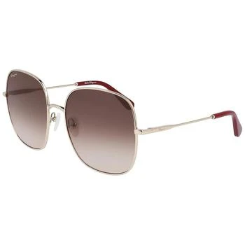 推荐Salvatore Ferragamo Women's Sunglasses - Brown Gradient Lens Gold Frame | SF300S 703商品