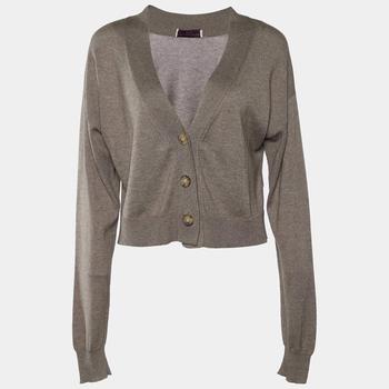 Stella McCartney | Stella McCartney Grey Knit Button Front Cropped Cardigan XS商品图片,