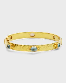 Elizabeth Locke | 19K Flat Ribbon Roberta Bangle with Aquamarine,商家Neiman Marcus,价格¥65030
