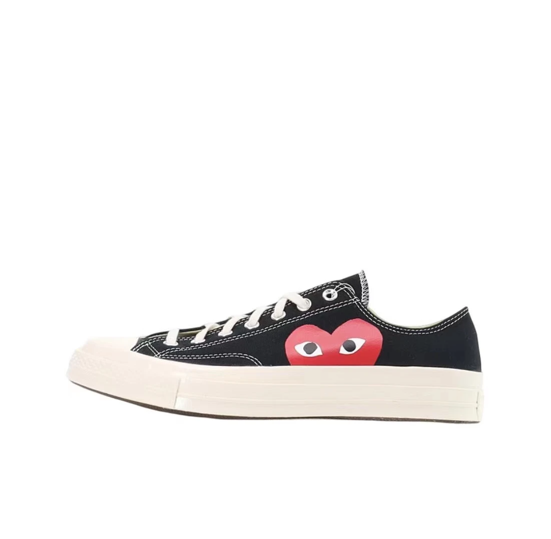 Comme des Garcons | CDG x Converse 1970s chuck tavlor all star 川久保玲爱心联名款 防滑耐磨 低帮 帆布鞋 男女同款 黑 红送礼推荐P1K111-BLACK 额外9折x额外7折, 额外九折, 额外七折