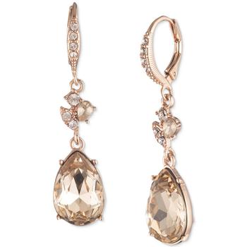Givenchy | Rose Gold-Tone Crystal Floral Drop Earrings商品图片,