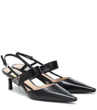 Prada | Leather slingback pumps商品图片,