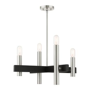 商品Livex Lighting | Four Light Brushed Nickel Chandelier,商家Lord & Taylor,价格¥2592图片