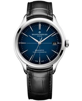 推荐Baume & Mercier Clifton Automatic Blue Dial Leather Strap Men's Watch 10467商品