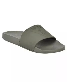 GUESS | Men's Estol Triangle Logo Branded Pool Slides,商家Macy's,价格¥242