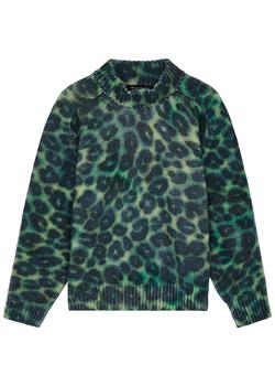 推荐Leopard-intarsia wool jumper商品
