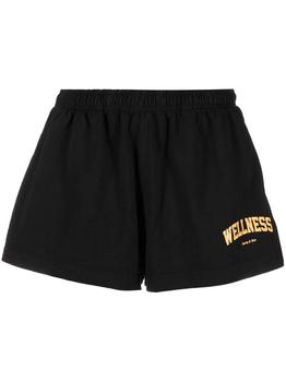 Sporty & Rich | Sporty & Rich Wellness Logo-Print Detail Shorts商品图片,3.8折