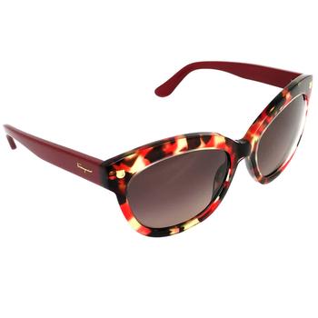 菲拉格慕眼镜, Salvatore Ferragamo | Ferragamo Grey Cat Eye Ladies Sunglasses SF675S 609 55商品图片 2.4折