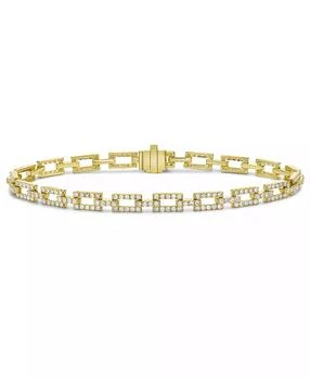 Macy's | Diamond Square Link Bracelet (2 ct. t.w.) in 14k Gold,商家Macy's,价格¥25109