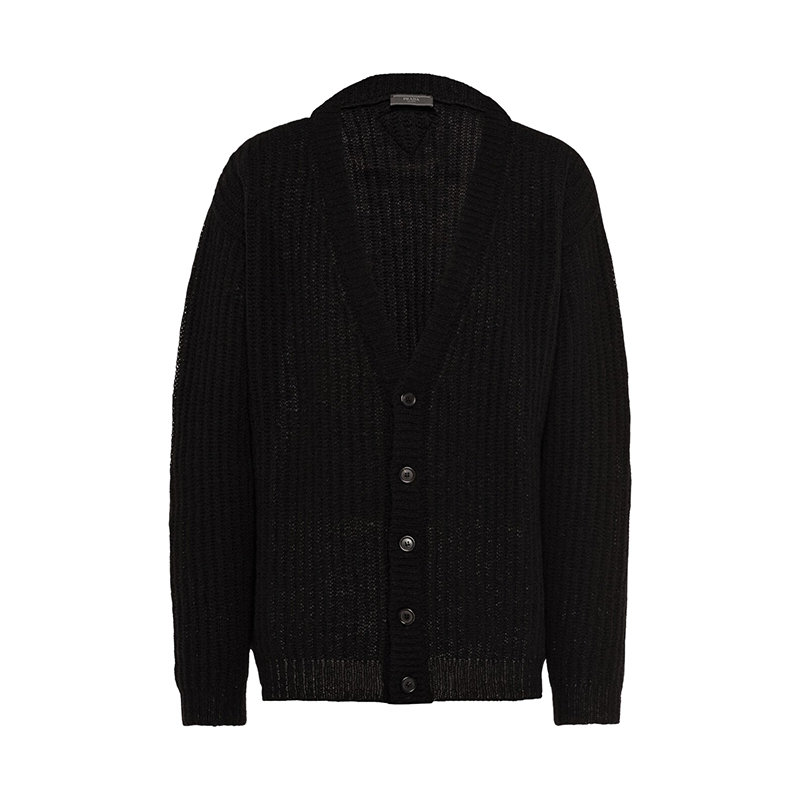 Prada | 【预售3-7天】PRADA/普拉达 22年早春 男士黑色设得兰羊毛开衫UMG103_1Z7F_F0002_S_221商品图片,8折, 包邮包税