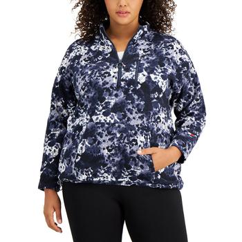 Tommy Hilfiger | Tommy Hilfiger Sport Womens Plus Printed Sweatshirt 1/2 Zip Top商品图片,6.5折, 独家减免邮费