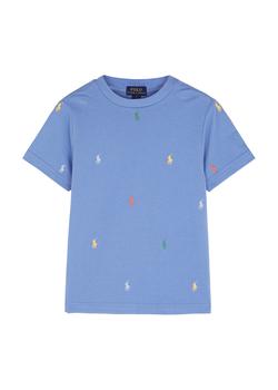 推荐KIDS Blue logo piqué cotton T-shirt商品