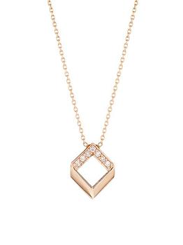商品Jolly Bijou | Chevron 14K Rose Gold & Diamond Pendant Necklace,商家Saks Fifth Avenue,价格¥5935图片