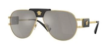 推荐Light Grey Mirror Silver Pilot Men's Sunglasses VE2252 10026G 63商品